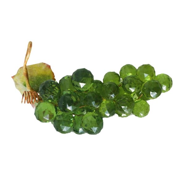 Vintage Mid-Century Modern Faceted Avocado Green Acrylic Grapes Cluster Decor - Picture 3 of 6